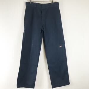 Dickies Loose Fit Double Knee Work Pants Straight Leg High Rise Dark Navy 33x32